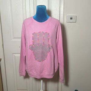 Lauren Moshi Beverly Hills Cotton Crew Fatima Sweatshirt Small